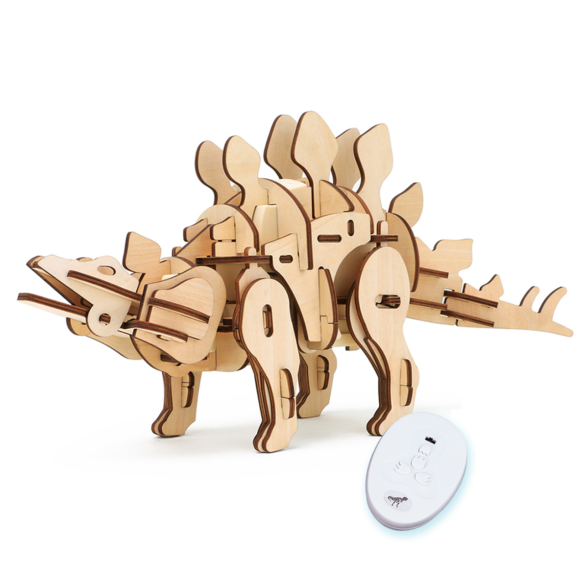 Robotime Dinosaur 3D Puzzle Wooden Sound Control Stegosaurus Model Toy Kids Boys 