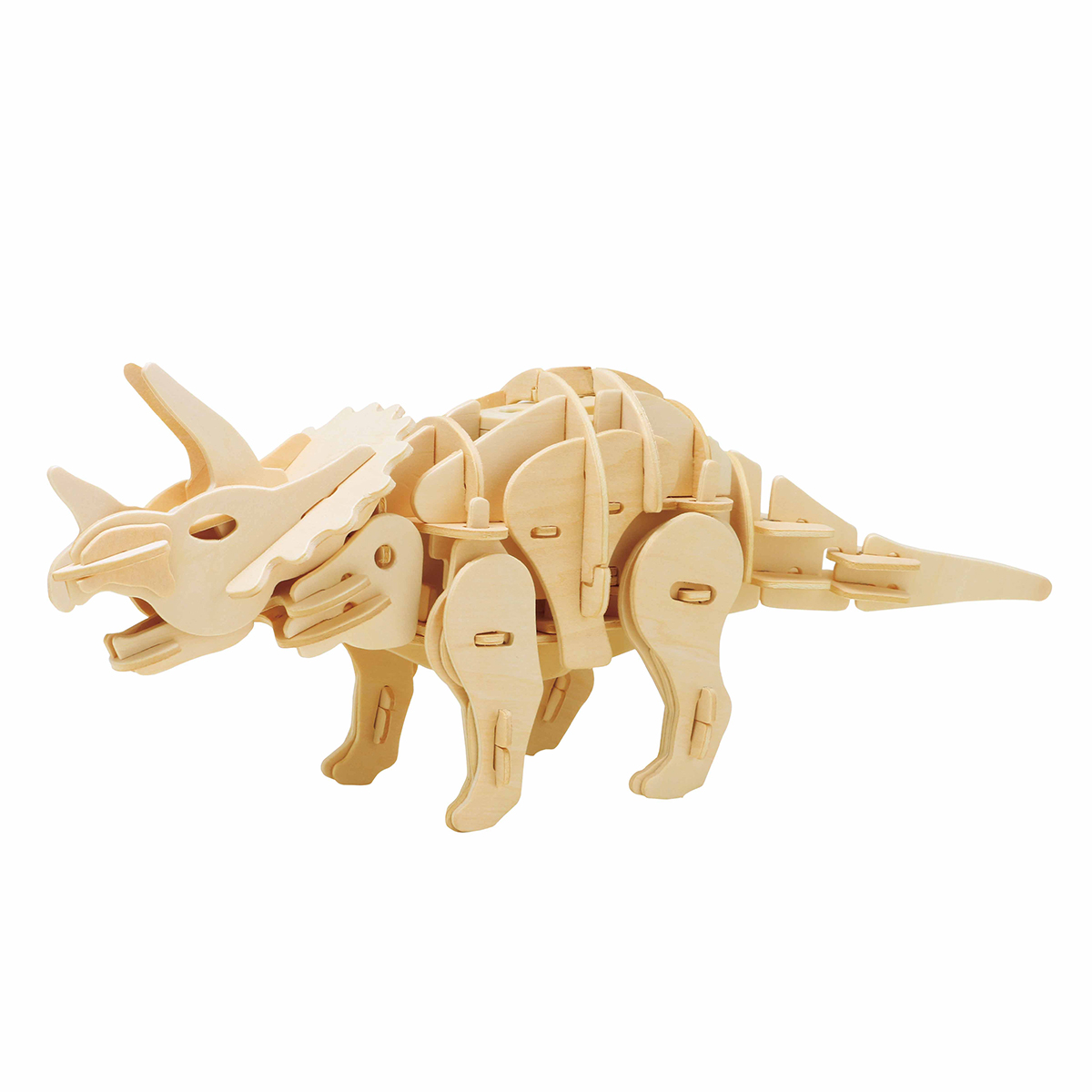 Triceratops DIY ROKR  3D Wooden Dinosaur Robotic Puzzles Walking and Roaring 