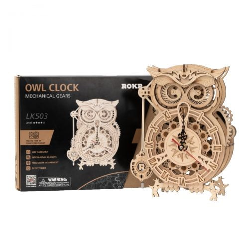 Owl Clock LK503, 3D Puzzle Battery Mechanical Clock Kit ROKR store
