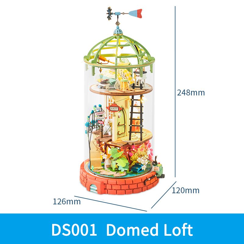 Domed Loft DIY Glass Miniature Dollhouse kit DS001