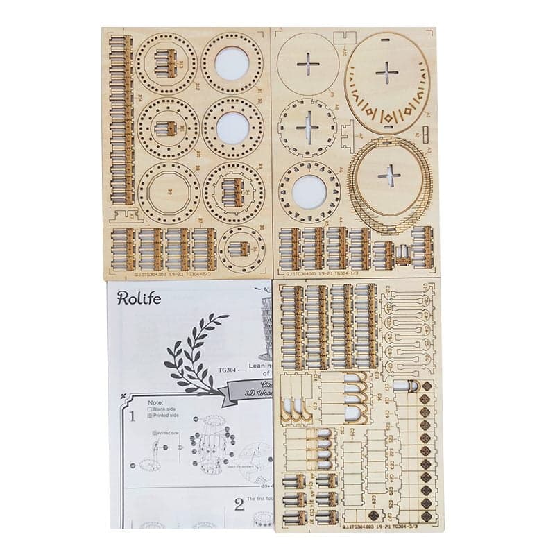 TG304 Robotime Rolife 3D Holzpuzzle Schiefer Turm von Pisa Modell Nr