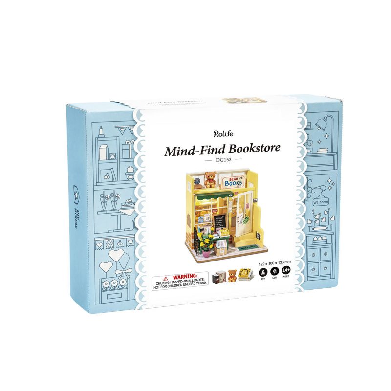 Rolife Mind-Find Bookstore DIY Miniature House DG152  1: 22