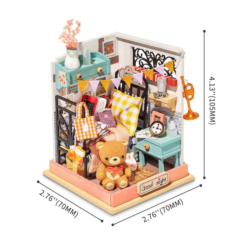 Rolife Sweet Dream Bedroom Miniature Dollhouse Kit DS016
