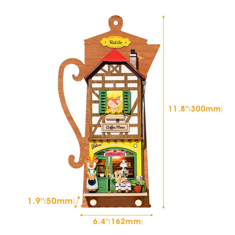 Rolife Lazy Coffee House DIY Wall Hanging Miniature House Kit DS020