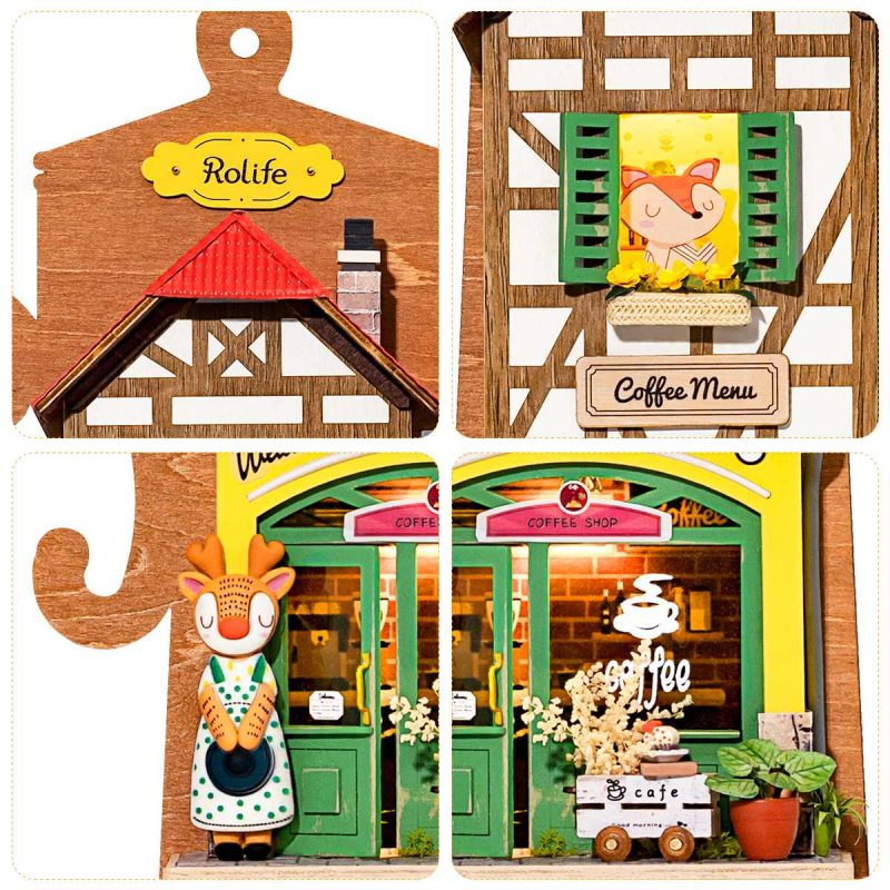 Rolife Lazy Coffee House DIY Wall Hanging Miniature House Kit DS020