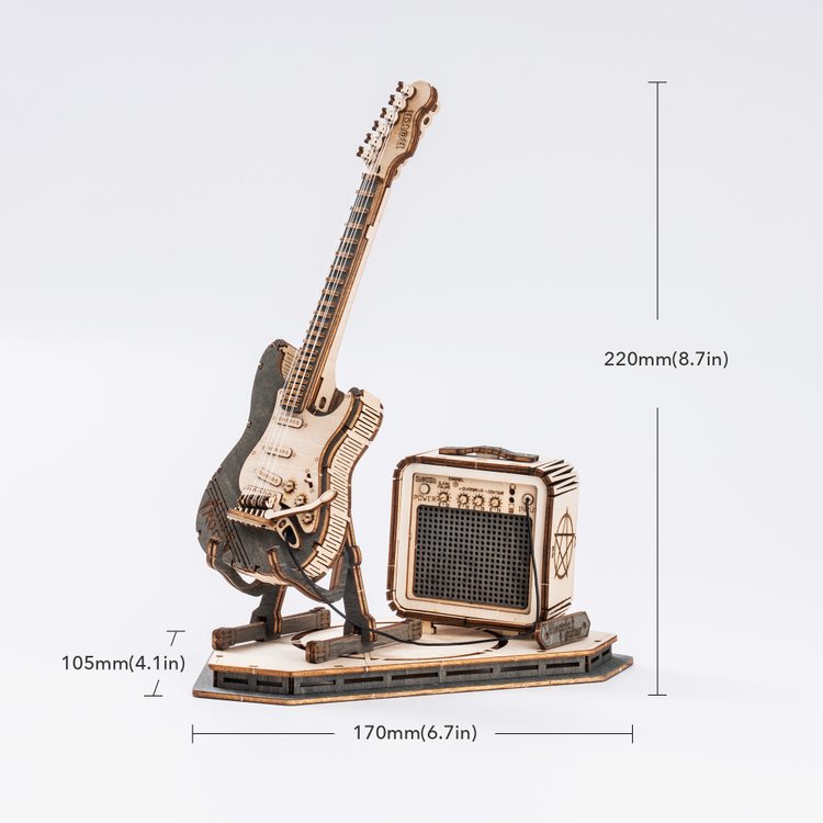 ROKR Electric Guitar Model 3D Wooden Puzzle TG605K