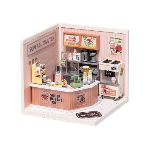Rolife Super Creator Double Joy Bubble Tea Plastic DIY Miniature House Kit DW006