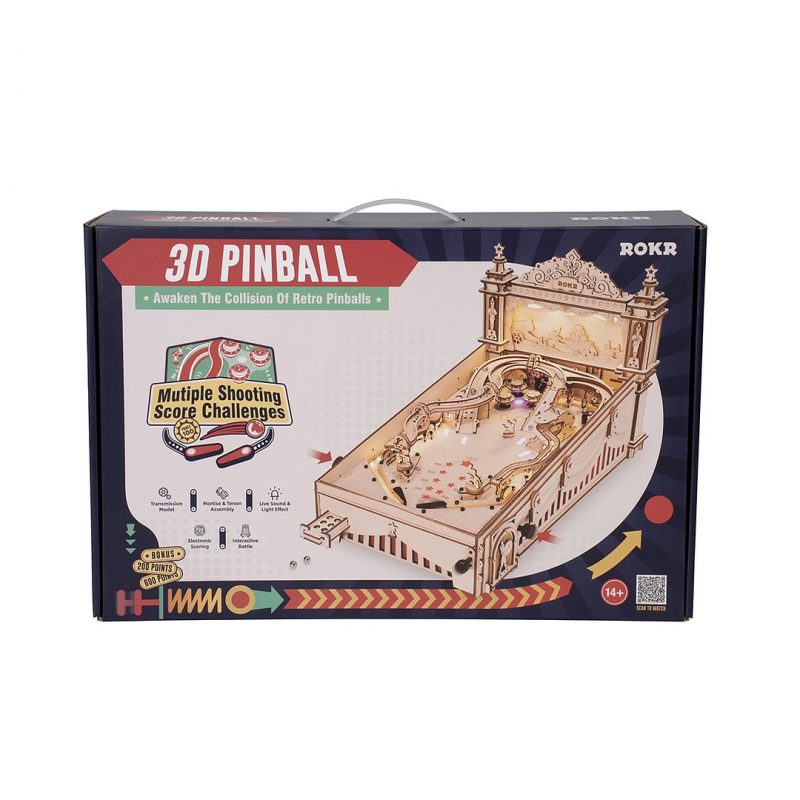 ROKR 3D Pinball Machine 3D Wooden Puzzle EG01