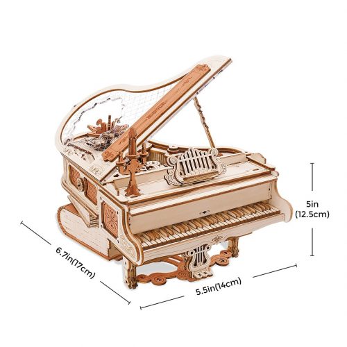 ROKR Magic Piano Mechanical Music Box 3D Wooden Puzzle AMK81