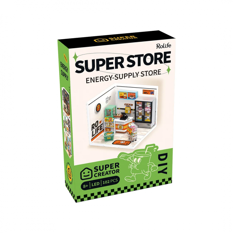Rolife Super Creator Energy Supply Store Plastic DIY Miniature House Kit DW002