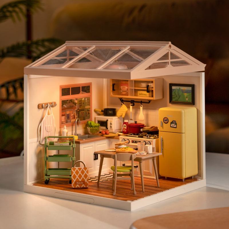 Rolife Cozy Living Lounge DIY Plastic Miniature House DW008