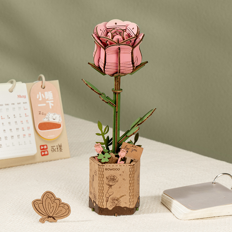 Rowood DIY Wooden Flower Bouquet 3D Wooden Puzzle